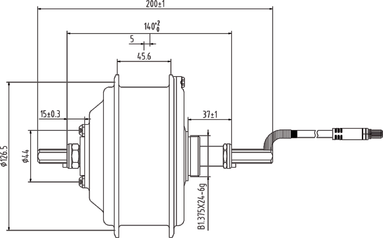 Drawing-of-DGW07C-MD-Rear-Drive-Motor-city-bike