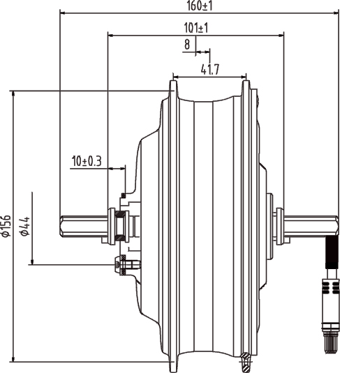 Drawing-of-DGW22F-Rear-Drive-Motor-MTB